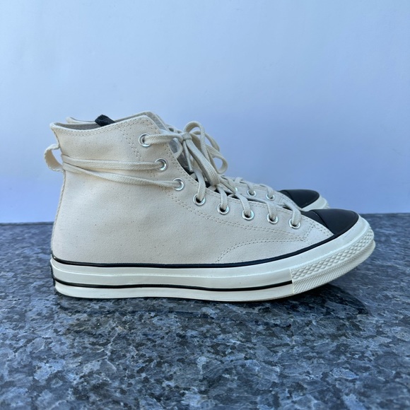 CONVERSE CHUCK TAYLOR 70 HI FEAR OF GOD FOG ESSENTIALS IVORY BLACK 167955C 10.5. - Picture 4 of 14